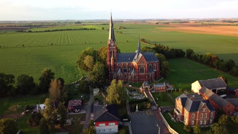 aerial view of church of our jana krtitele in sudice village