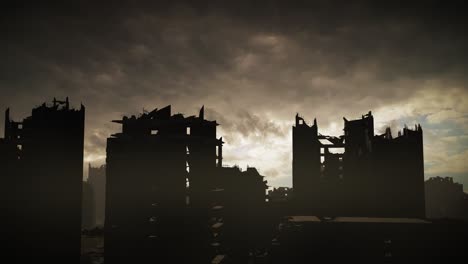 silhouette of a desolate city