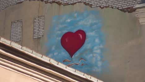 graffiti style heart on the wall