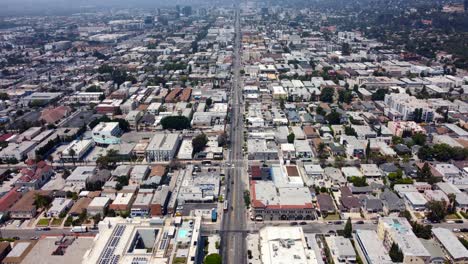 Wide-angle-aerial-view-Hollywood-Boulevard-in-Los-Angeles-in-America