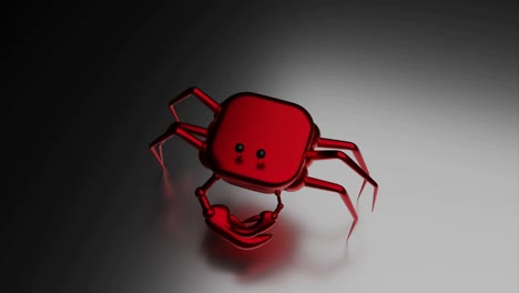 3d render of a red crab