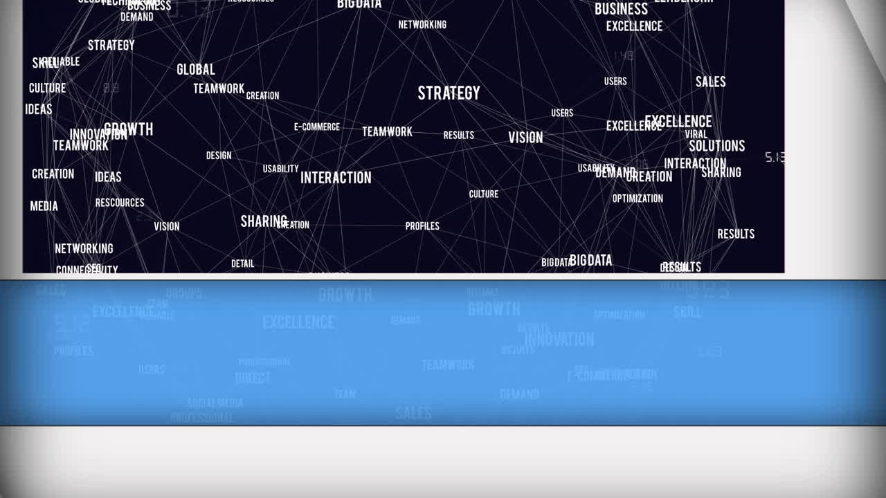 animación de la red de conexiones sobre fondo azul