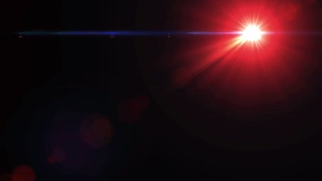 realistic light lens flare on black background.