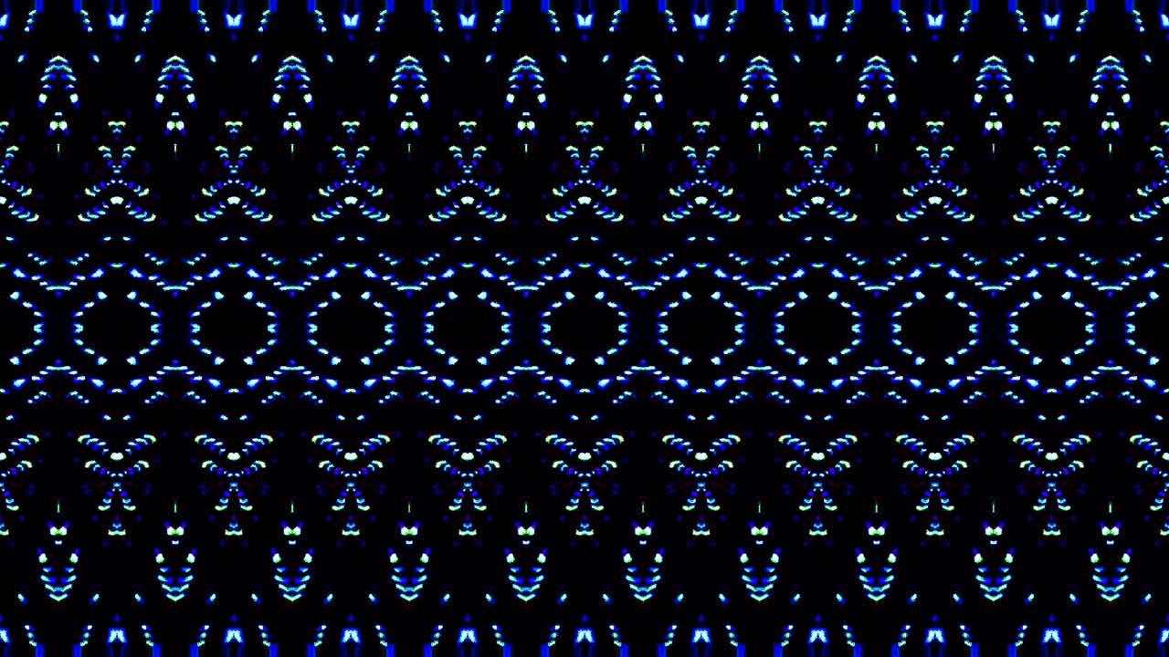 hermosas líneas abstractas brillando luz brillante conjunto suave movimiento de color azul sobre fondo negro