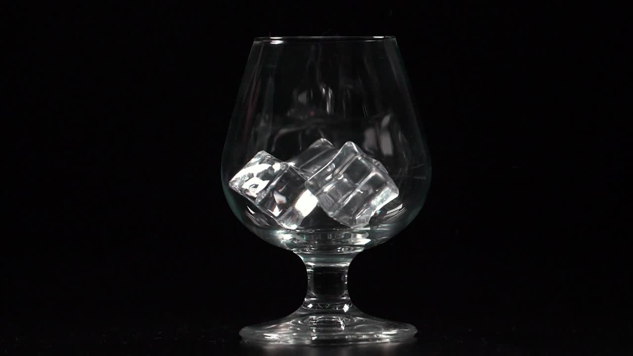 Droping Ice Blocks on glass Slow Motion 4K