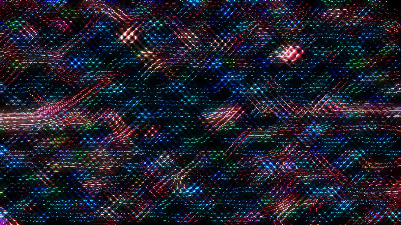 líneas brillantes 3d establecen el movimiento de la onda, color completo, sobre fondo negro