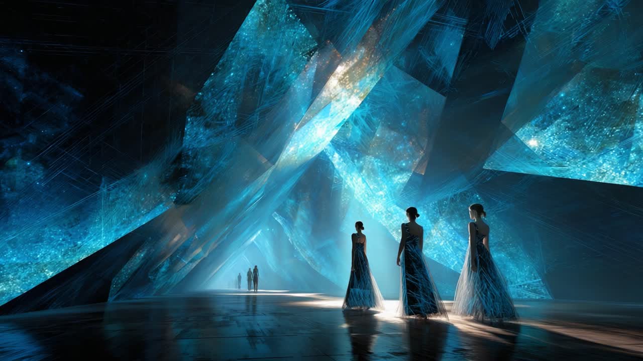 Futuristic Abstract Tunnel with Women