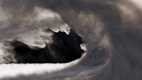 the strongest wave of black smoke with great turbulence. strong thick smoke. black smoke on isolated background. animation on the background with alpha channel.