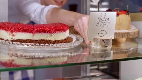 the display of cakes