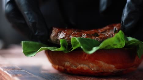 making a delicious homemade burger