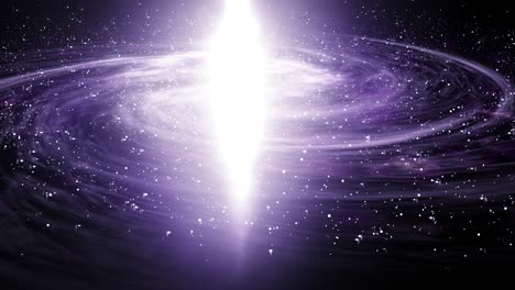 Toma-Deslizante-De-Una-Galaxia-Púrpura-En-Medio-Del-Espacio,-Llena-De-Estrellas-Y-Nebulosas