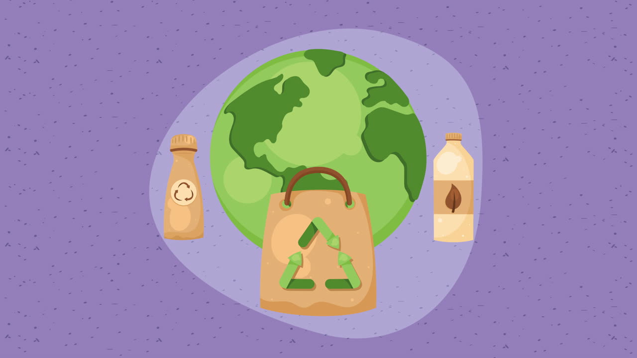 animación del planeta verde del mundo ecológico