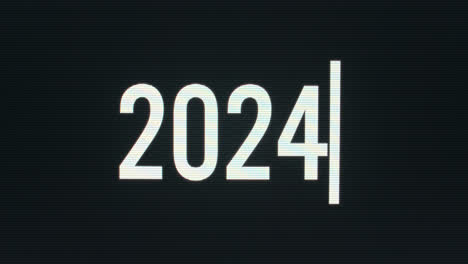 Primer-Plano-De-2024-Escrito-En-Un-Monitor-De-Computadora-Vintage-Con-Cursor-Parpadeante