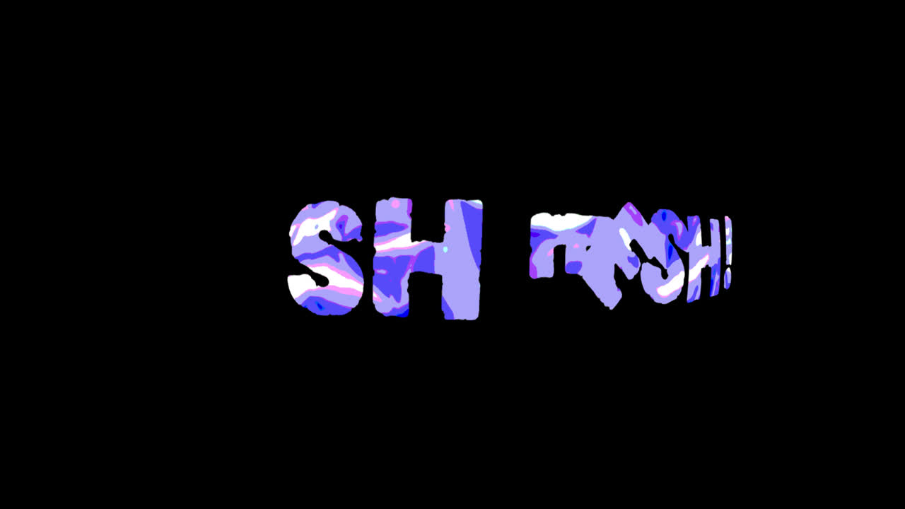 Animated Colorful 'SHEESH!' Text with Motion Graphics on Black Background