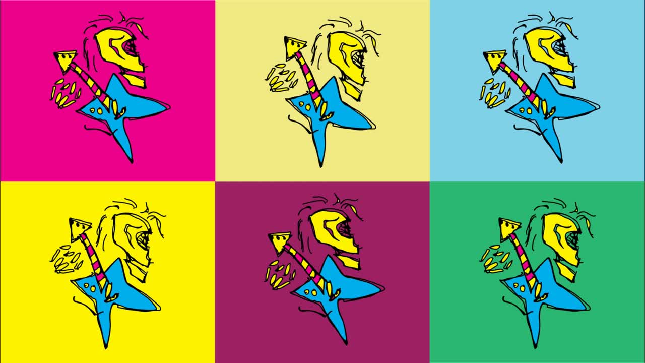 niños dibujando un fondo sin costuras con el tema de la música rock