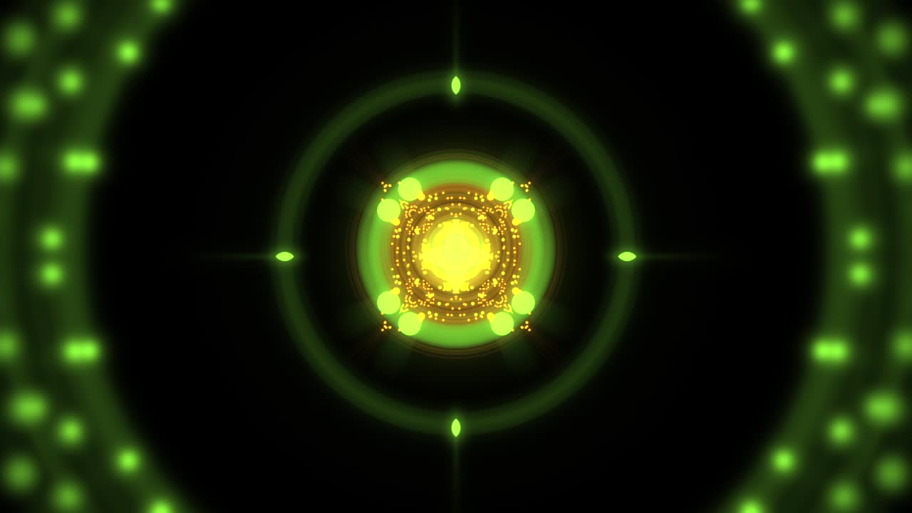 Neon colorful geometric shapes in space