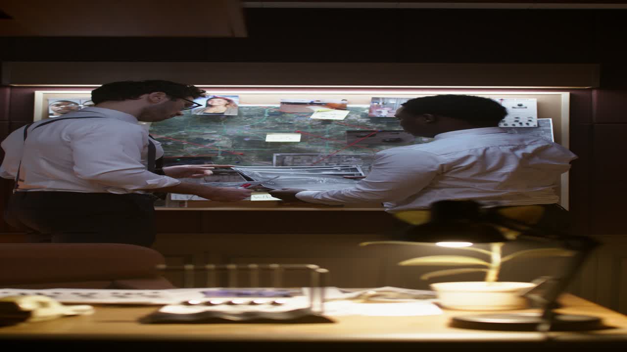 Police Detectives Reviewing Evidence at a Crime Scene