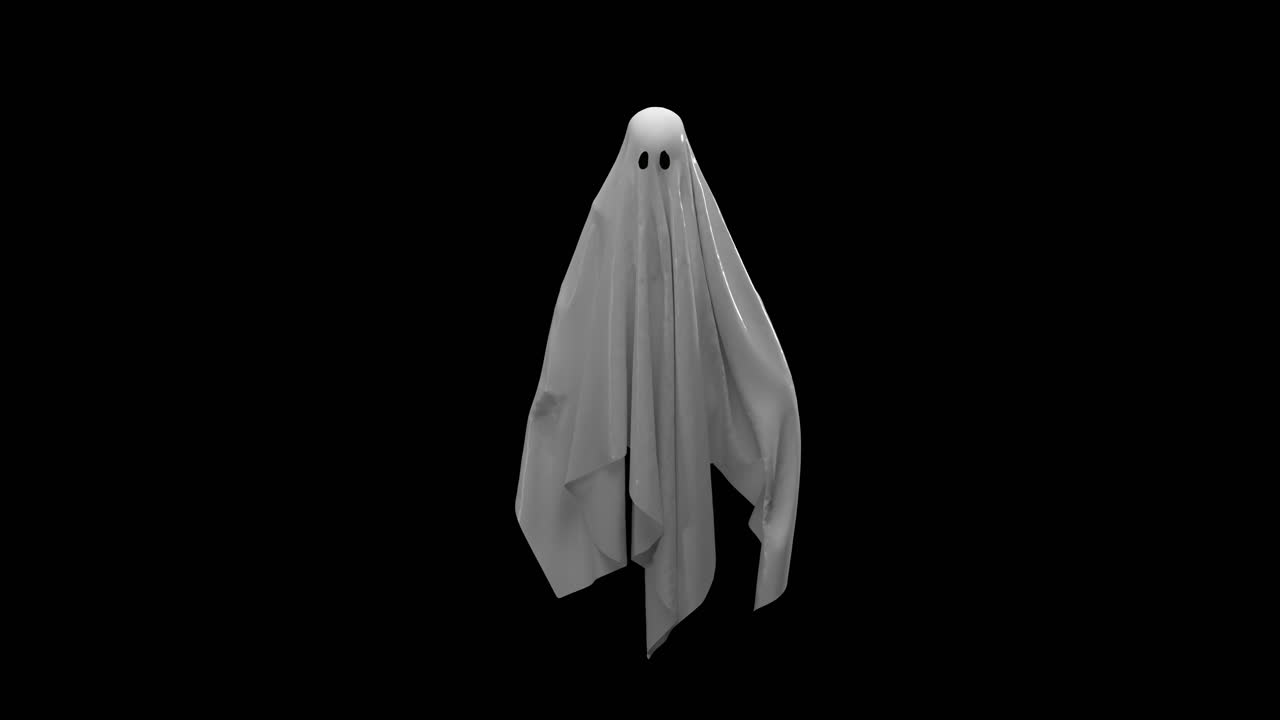 Flying white ghost with alpha channel