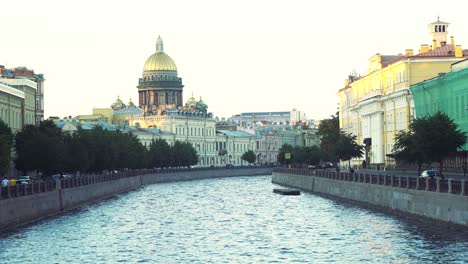 canal view in saint petersburg with the peter and paul cathedral