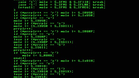 Encrypted-source-code-text-,-scrolling-down,-slow-pace
