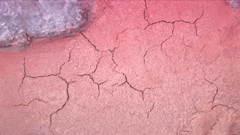 closeup of cracks in red arizona desert mud