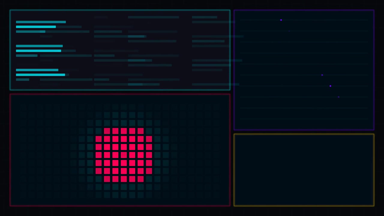 Digitale interface met datavisualisatie en laadanimatie