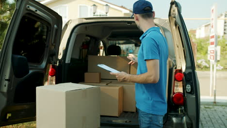 paquetes de comprobación del conductor de entrega