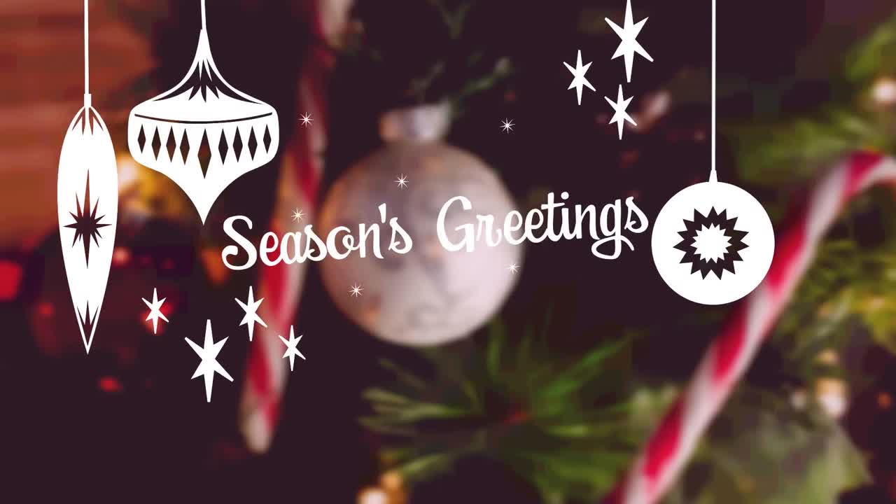 크리스마스 축하 및 크리스마스 장식 위에 baubles의 애니메이션