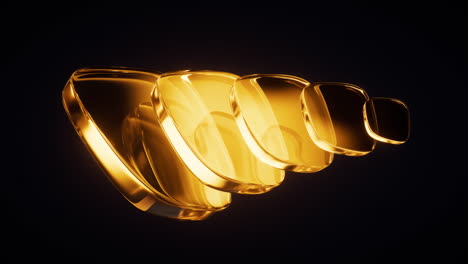 abstract golden glass geometry background, 3d rendering.