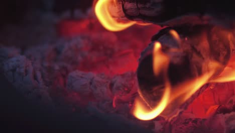 a closeup shot of a fireplace with a macro lens