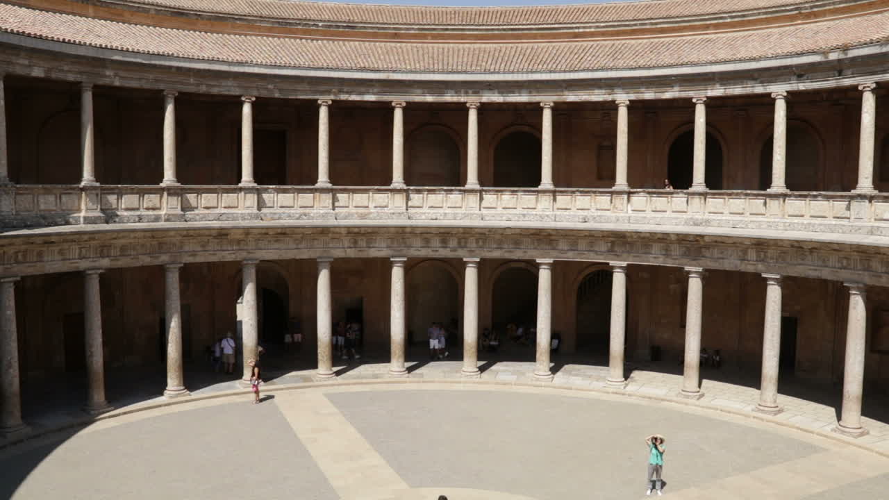 Courtyard with Columns and People