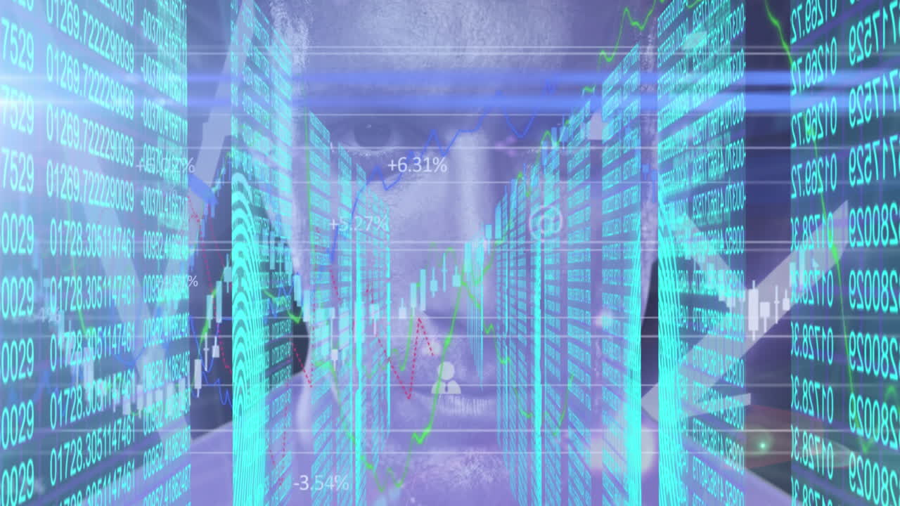 생체인식 지문의 애니메이션과 사람의 얼굴에 대한 데이터 처리