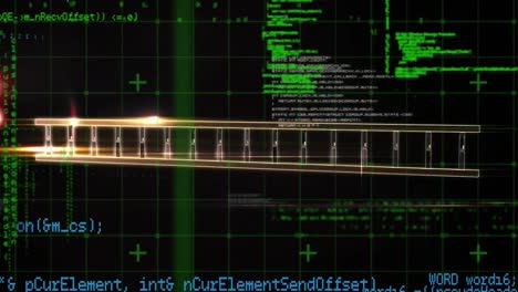 Animation-of-science-data-processing-over-dark-background