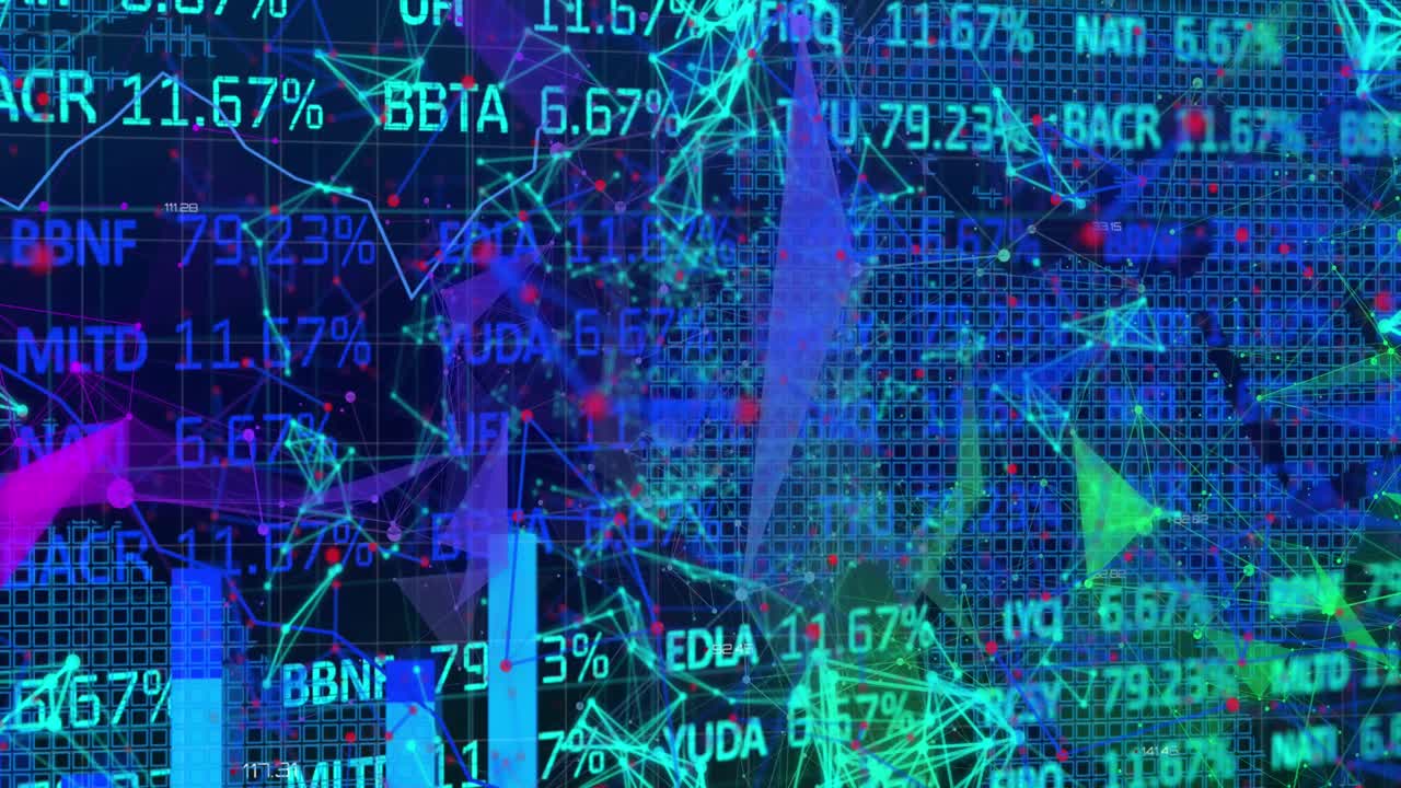 Animation of financial data processing over connections