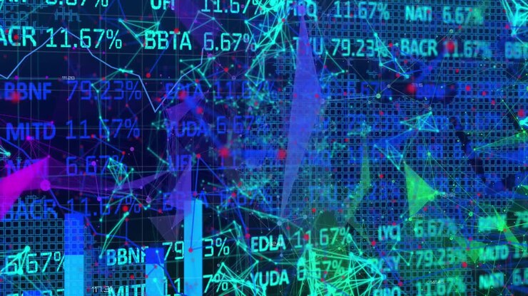 Animation of financial data processing over connections