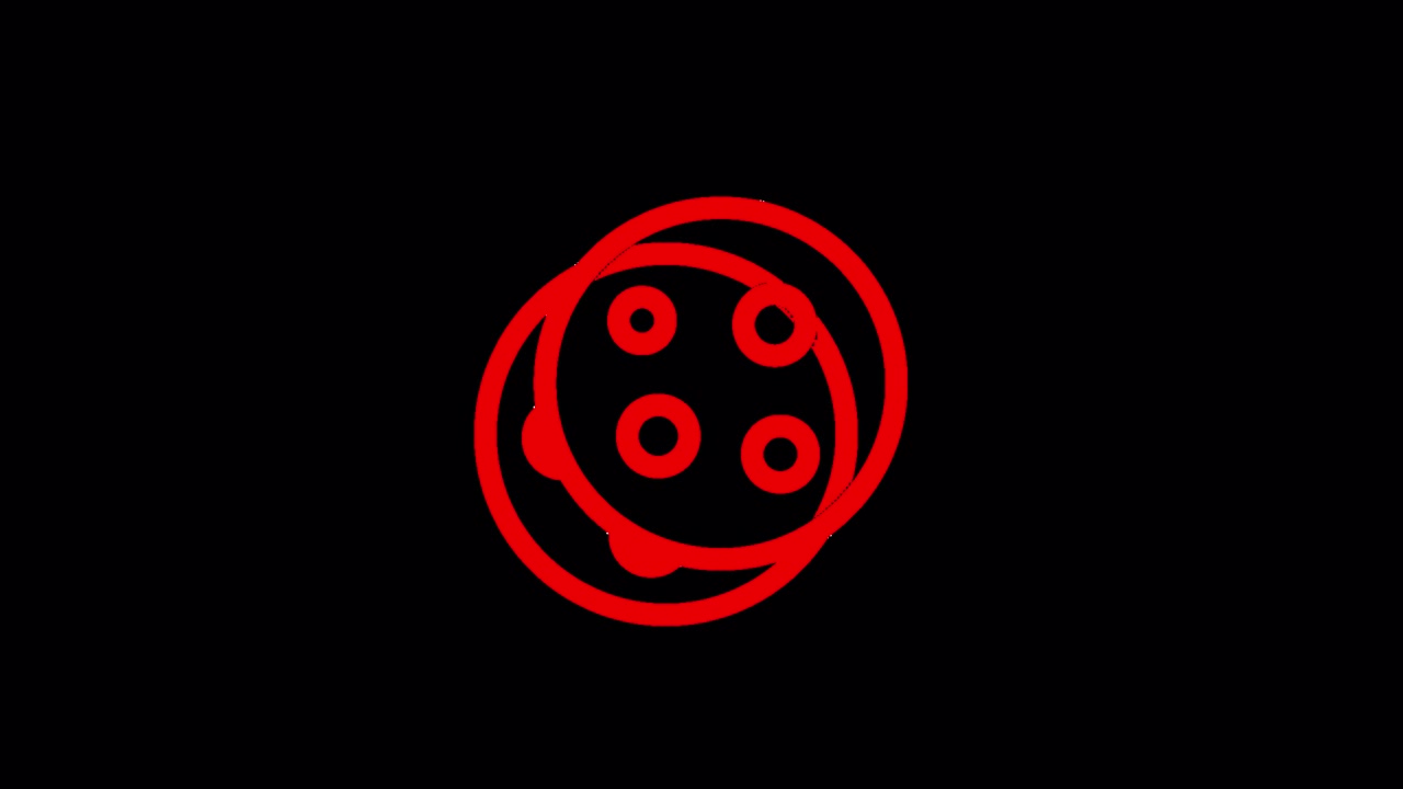 Animated Red Cookie Icon Morphing on Black Background