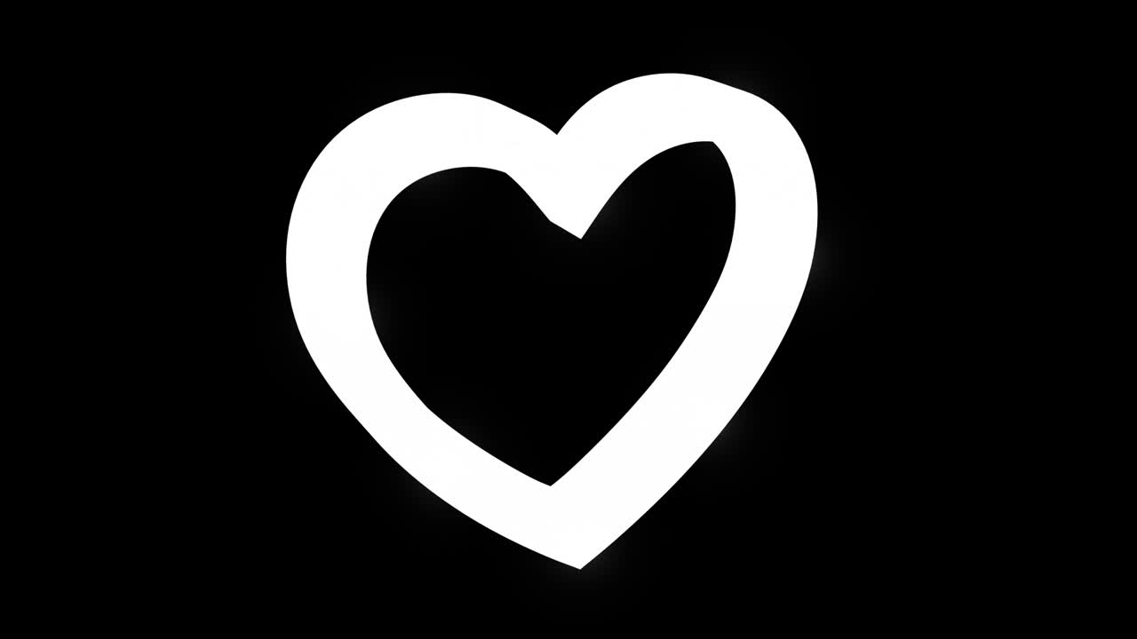 señal en forma de corazón generada por computadora con un canal alfa. bucles sin problemas.