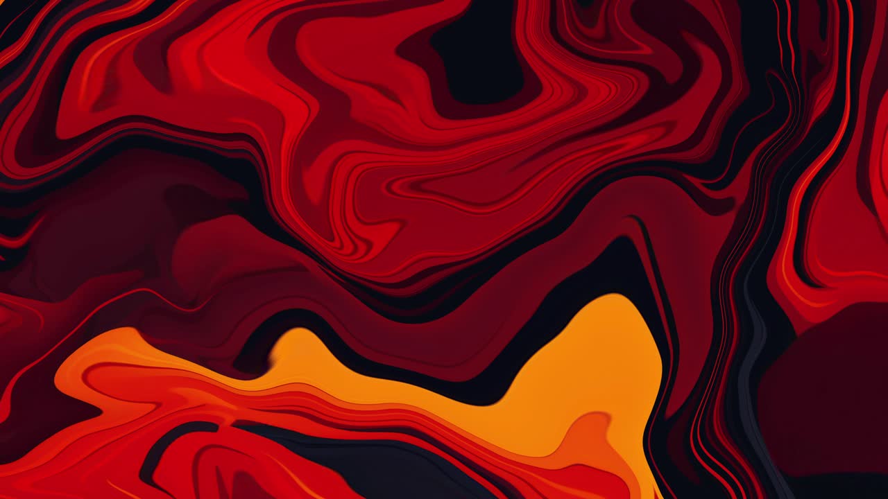 Sfondo liquido astratto fluido rosso e arancione effetto marmo.
