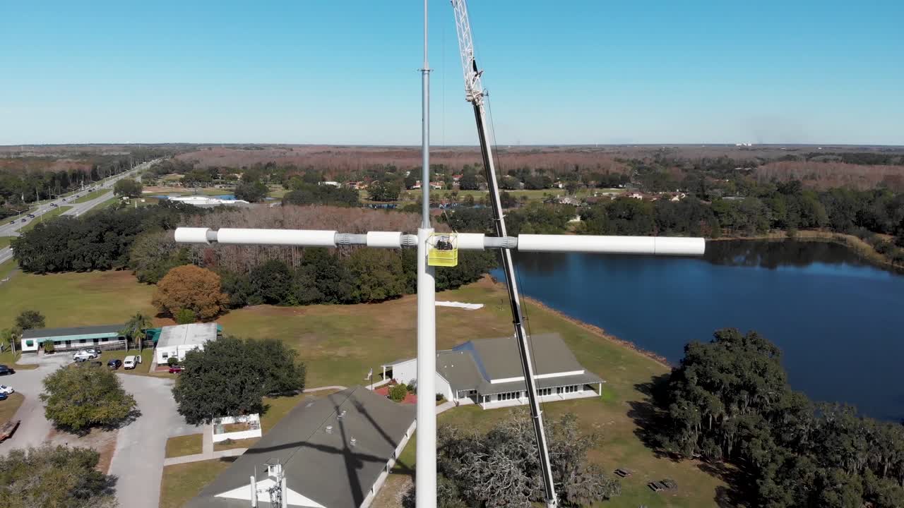Cross-shaped Cell Phone Tower Installation in Tarpon Spring, FL