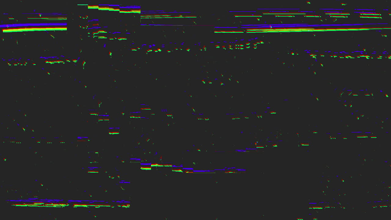 Glitch and noise television defects with artifacts