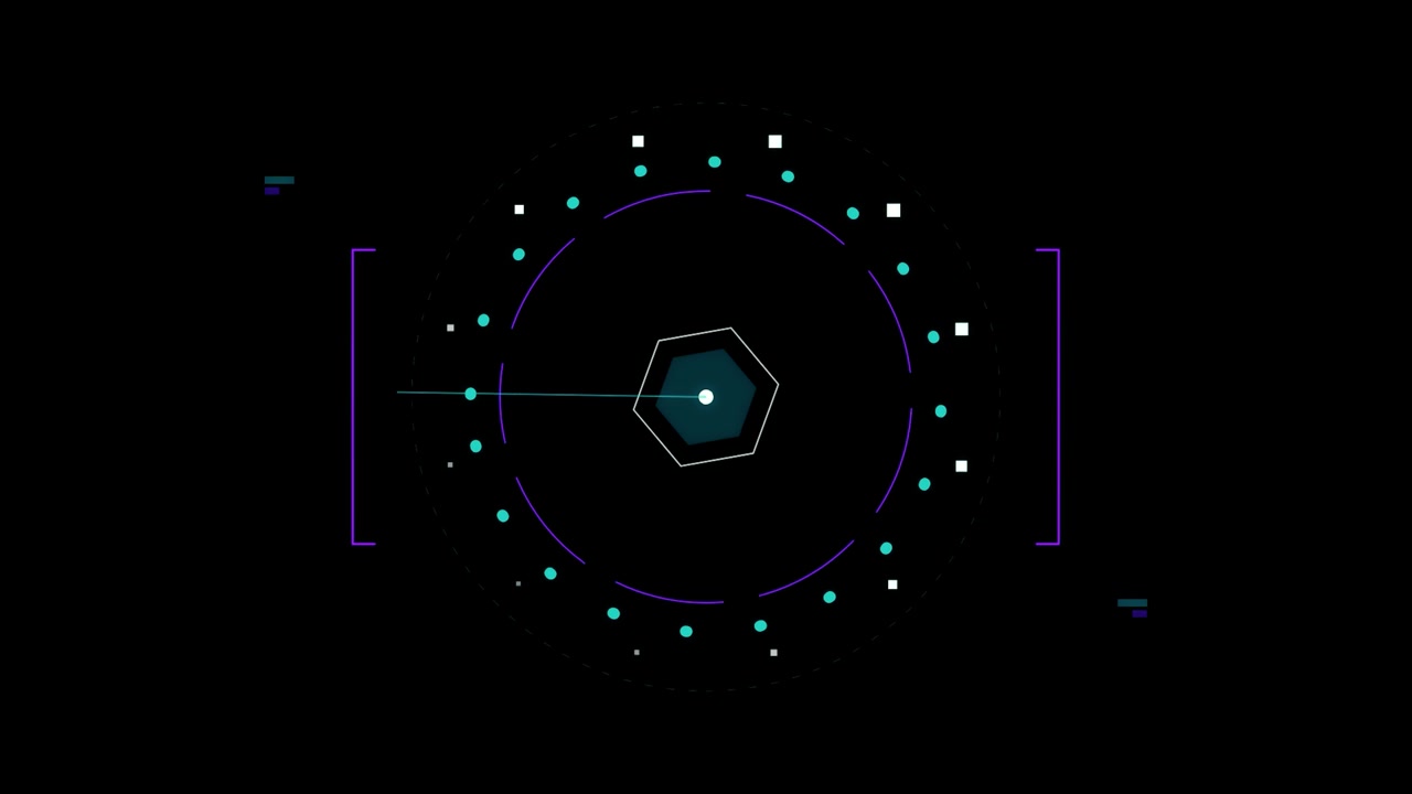 Futuristic Digital Radar Interface Scanning in Circular Motion