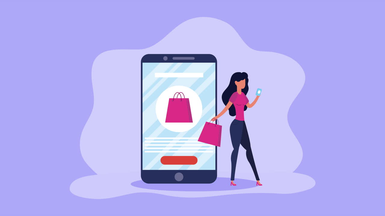 Donna che usa uno smartphone per lo shopping online