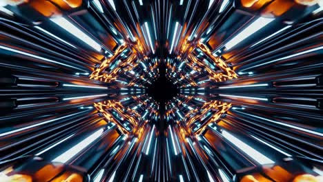 abstract futuristic tunnel with neon lights