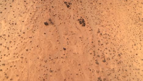 top down aerial view reveals texture and pattern of arid, sandy desert floor near tan-tan, morocco