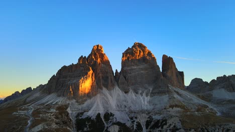 footage filmed at rifugio auronzo, tri cine up the mountains in italian dolomites