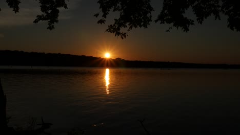 beautiful sunset reflected in the waters of the river