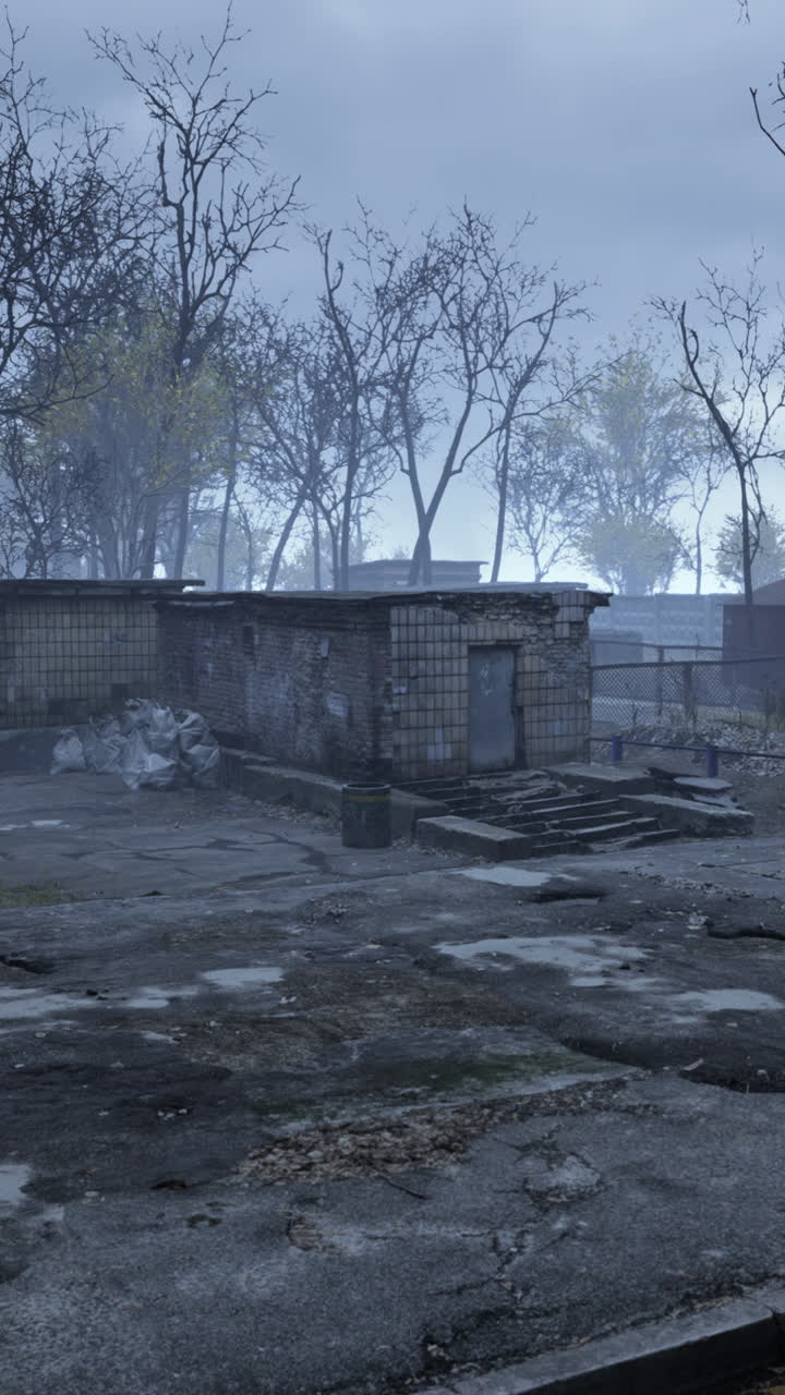 안개 숲 에 있는 버려진 건물