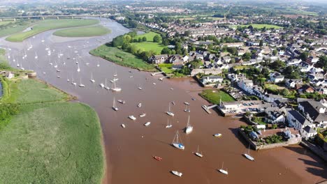 Sailboat-Anchored-In-River-Exe-In-Tophsam-On-Sunny-Day