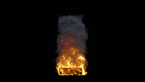 burning wooden box