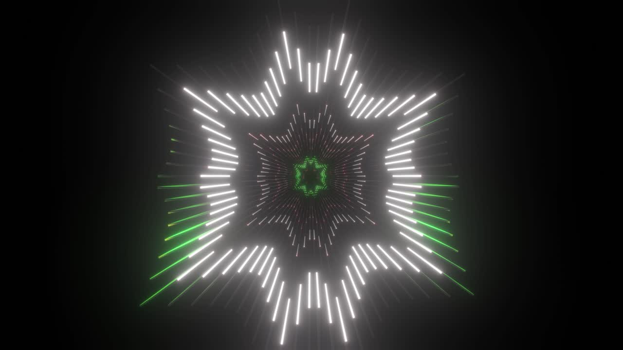 Neon Tunnel with Geometric Star Pattern